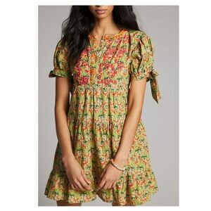 Anthropologie Roopa Pemmaraju Auretta Beaded Mini Dress XS Petite